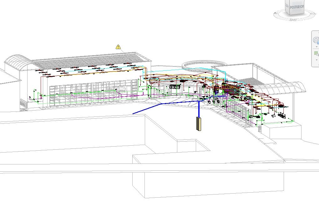 Modelo BIM Laboratorio de Medidores — vista posterior